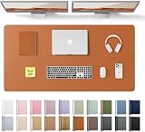 YSAGi Leather Desk Mat Large 120 x 60 cm Non Slip Waterproof PU Brown