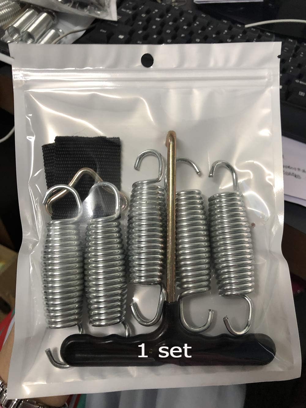 XIE Trampoline spring (87, 100, 120, 140, 165 mm) spring replacement spring, trampoline accessories, trampoline triangle (10cm-1set) - Image 4