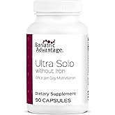Bariatric Advantage Ultra Solo Without Iron - Once-Per-Day Daily Multivitamin - for Bariatric Patients - with Thiamin, Vitamin A & More - Gluten Free - 90 Capsules