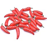 Art&Beauty 25pcs Mini Simulation Artificial Lifelike Fake Vegetable Red Pepper Hot Chili for Home Kitchen Decoration(Red)