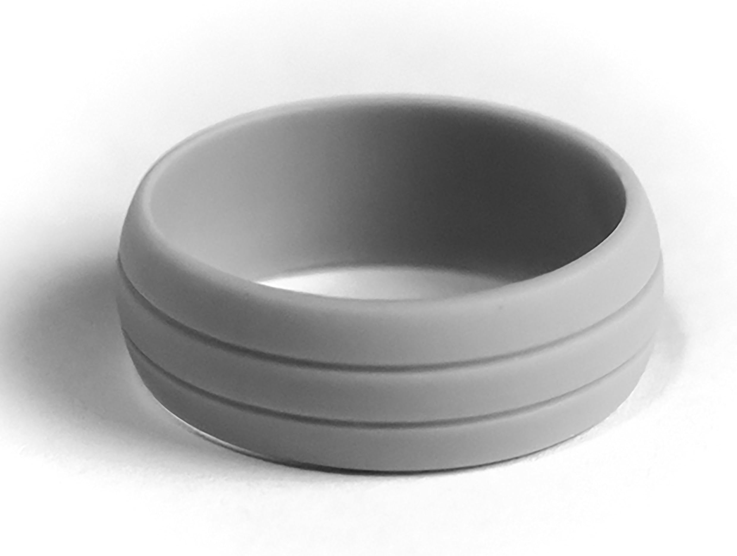 Strong Side Sports Silicone Wedding Ring for Men Double-Debossed Athletic Band Design – Black, Gray, Red, Blue
