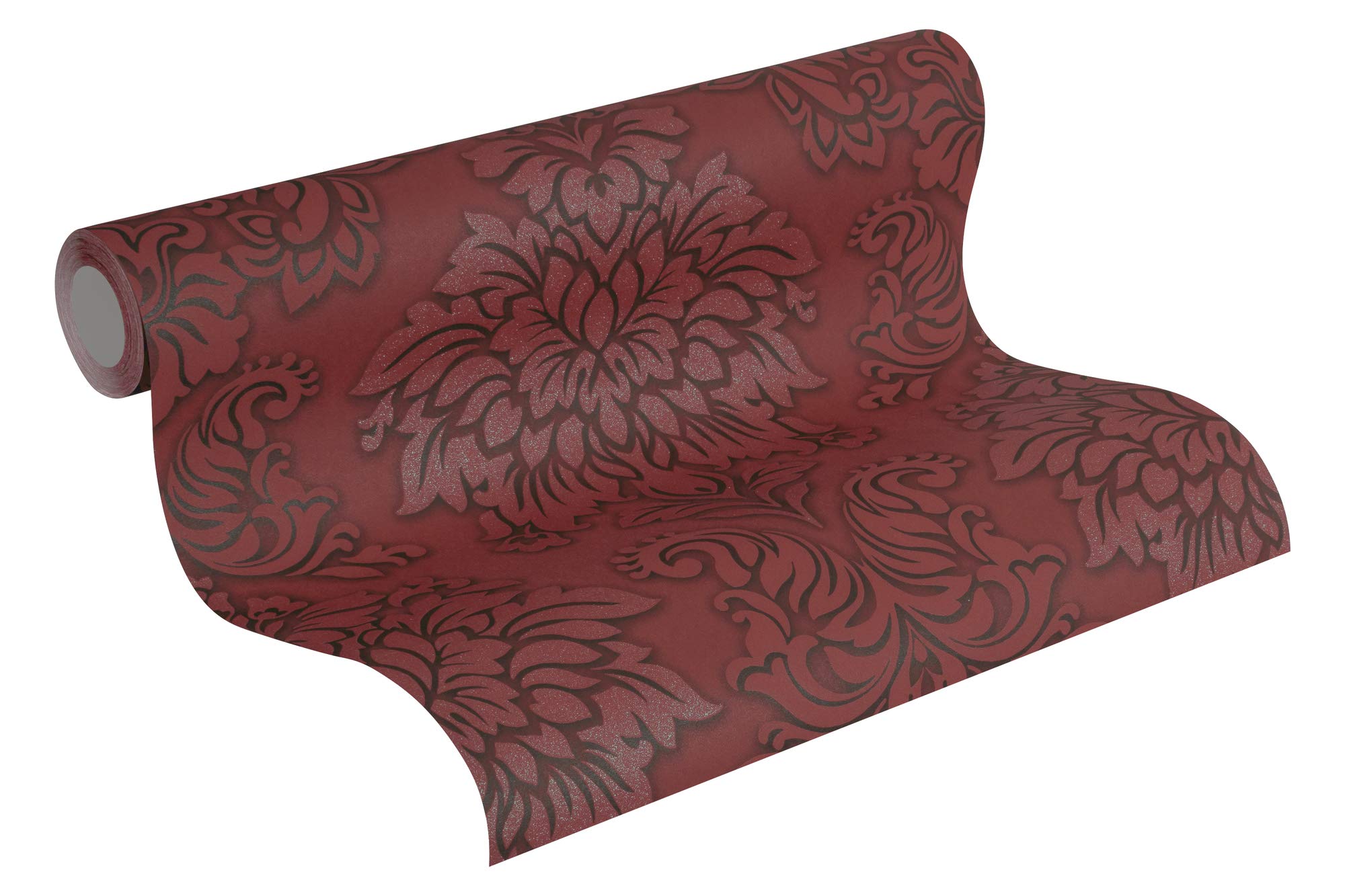 Livingwalls Baroque Wallpaper Metropolitan Stories Non-Woven Lizzy - London 10.05 m x 0.53 m Red Silver Black Made in Germany 368983 36898-3