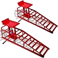 QUAWIP Heavy Duty Car Ramps,5T Auto Car Truck Service Ramps Lifts, Garage Car Lift Hydraulic Ramps,Automotive Hydraulic Lift Repair Frame Lift Red