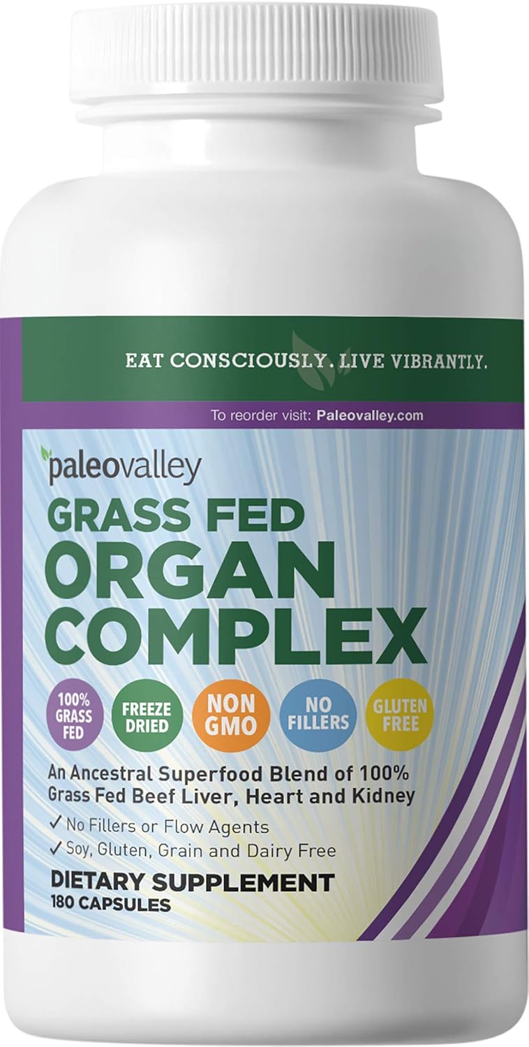 Paleovalley Grass Fed Organ Complex Desiccated Beef Organ Capsules
