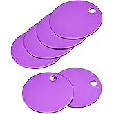 MECCANIXITY Aluminum Round Stamping Blank DIY Label Tags 25mm/1inch Purple for Craft, Pendant Decoration, Pack of 10