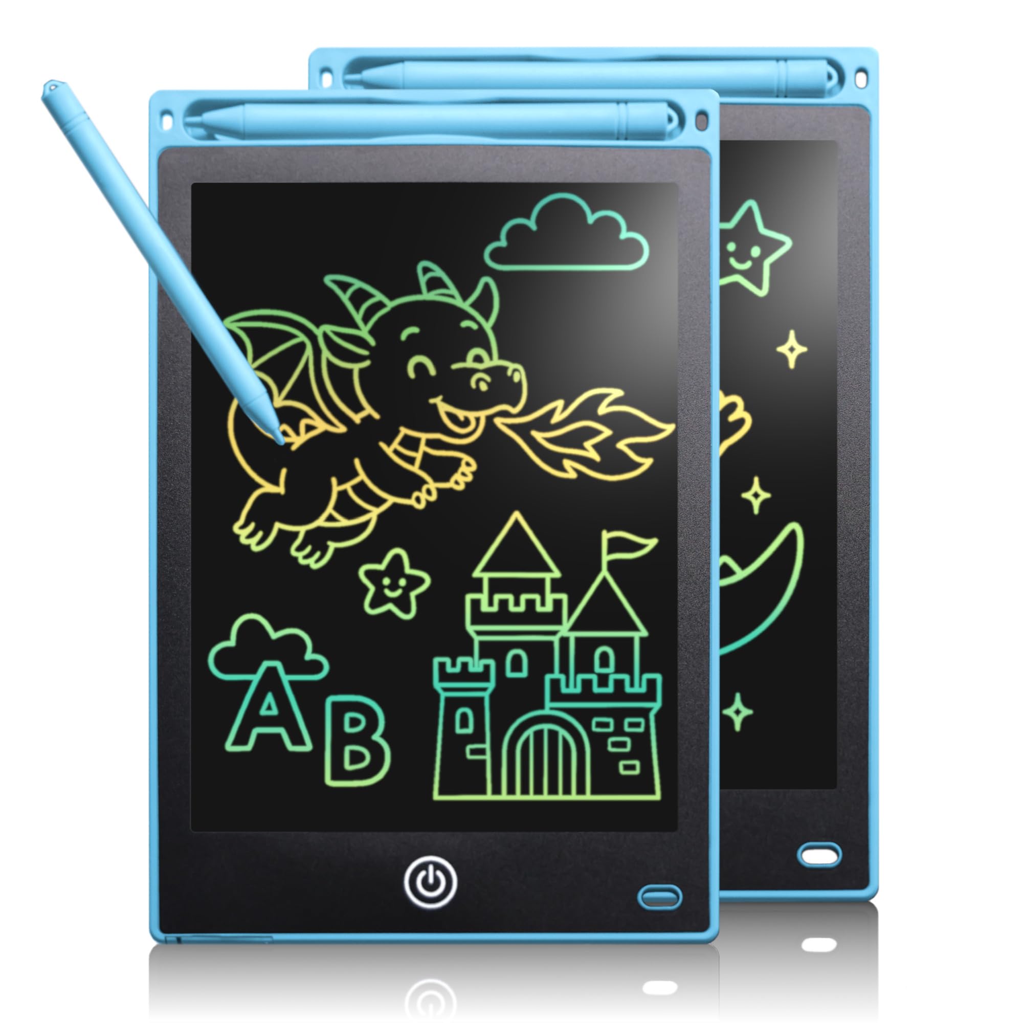 LCD Writing Tablet 2 Pack with Colorful Screen, Drawing Pad for Toddler and Children, Toys Learning Educational Gifts for Birthday Christmas for 2 3 4 5 6 7 Year Old Boys Girls (Blue/Blue, 8.5 inch)