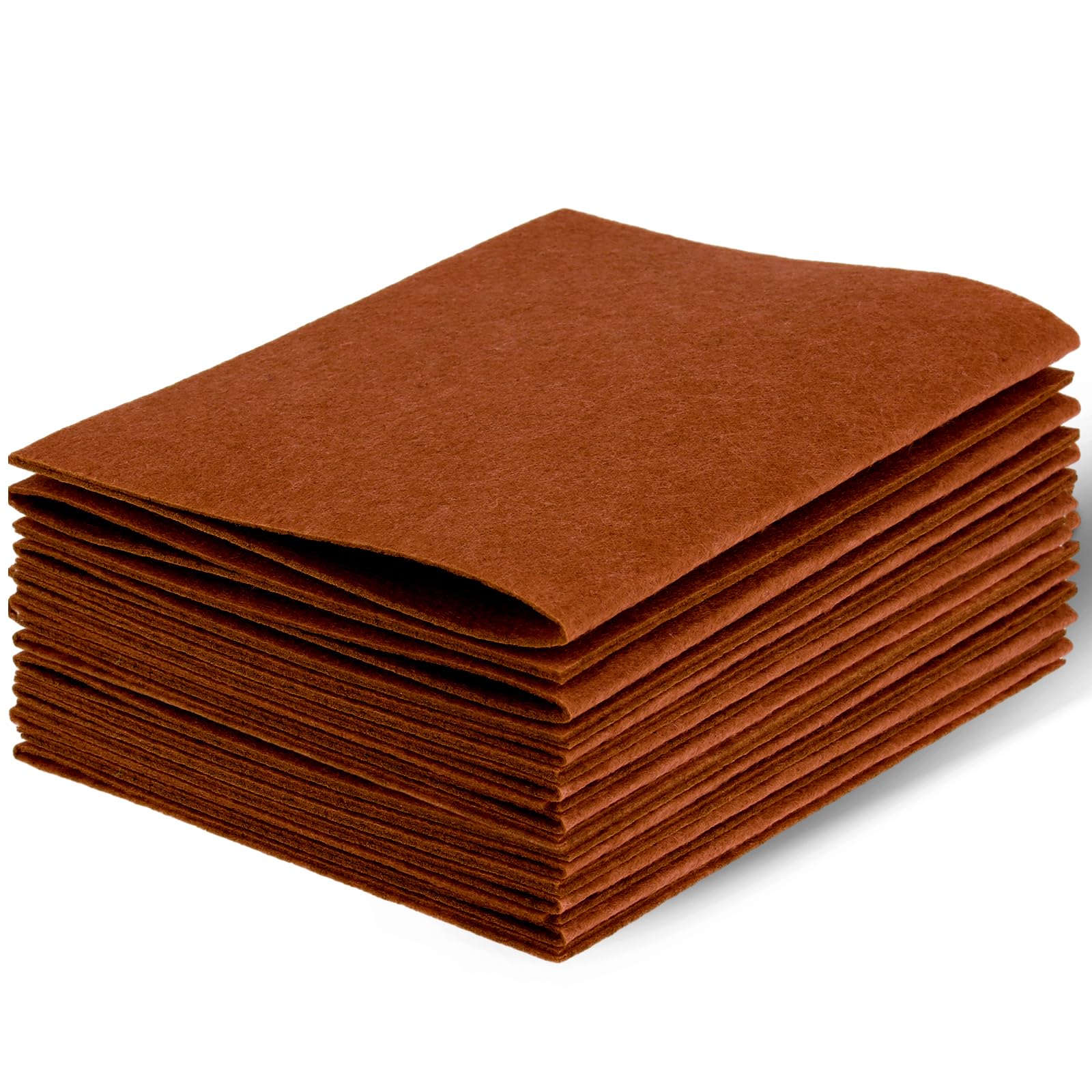 Felt Sheets Fabric, 7" x 11" Soft Felt Fabric for Crafts 10Pcs Halloween Christmas Fabrics Fall Felts for DIY and Sewing Projects (Brown) — image 1