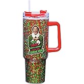 Spoontiques Elf 40oz Acrylic Travel Mug - Double Wall Acrylic with Sliding Lock Travel Lid and Straw - 11" Tall
