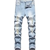 RANMCC Men's Printed Stretch Skinny Jeans Premium Slim Fit Fashionable Designs Denim Pants Jeans