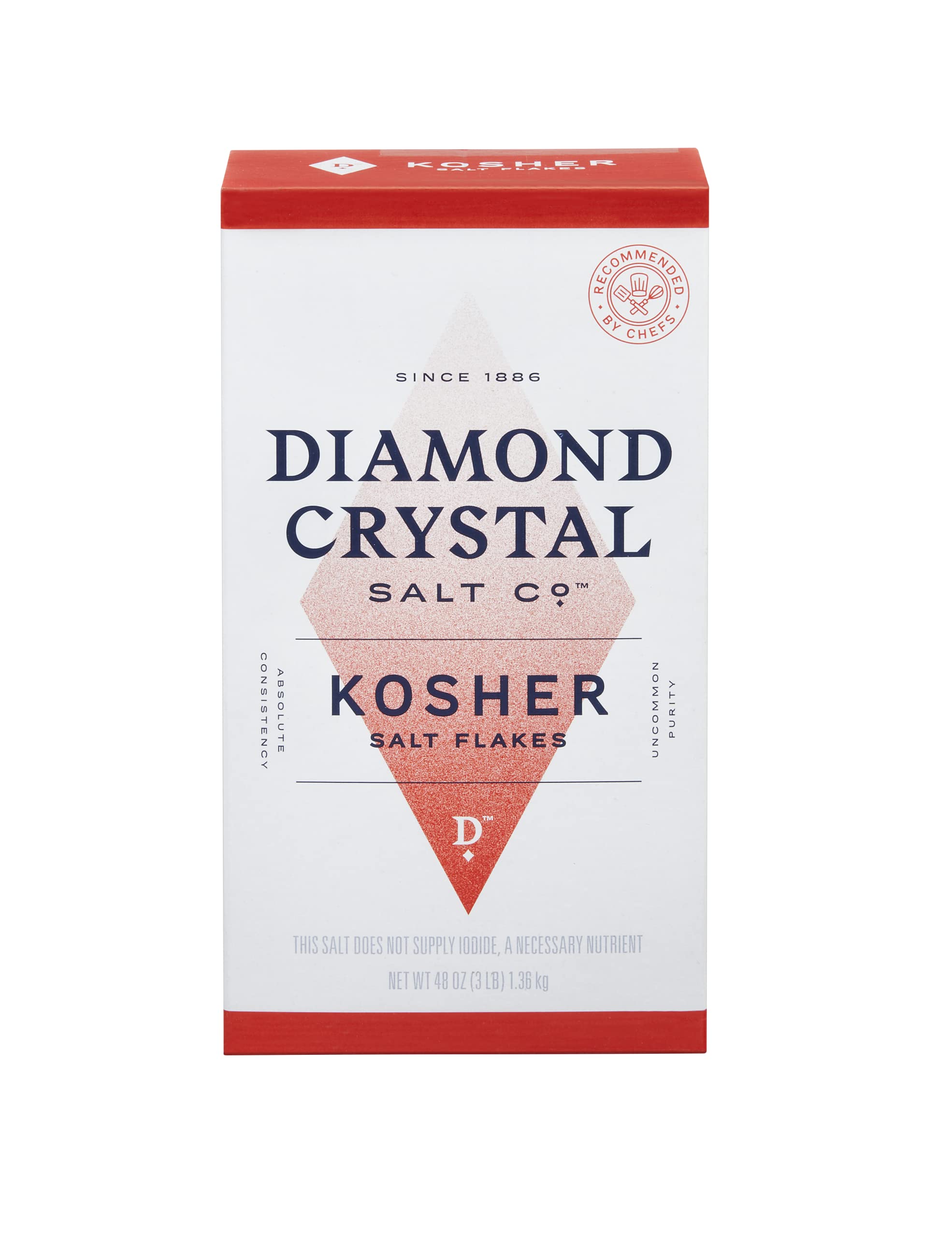 Photo 1 of Diamond Crystal Kosher Salt – Full Flavor, No Additives - Pure and Natural Since 1886-3 Pound (New Packaging)