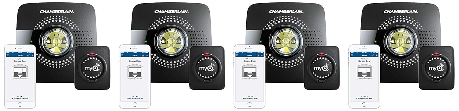 MyQ Smart Garage Door Opener Chamberlain MYQ-G0301 - Wireless & Wi-Fi Enabled Garage Hub with Smartphone Control (4 Pack)