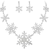 EVER FAITH Silver-Tone Snowflake Austrian Crystal Bridal Necklace Earrings Set