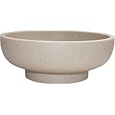 LIN CHUAN Large Decorative Bowl, Fruit Bowl for Kitchen Counter, Modern Resin Bowl for Home Decor, Key Holder for Entry Table, Sand Beige