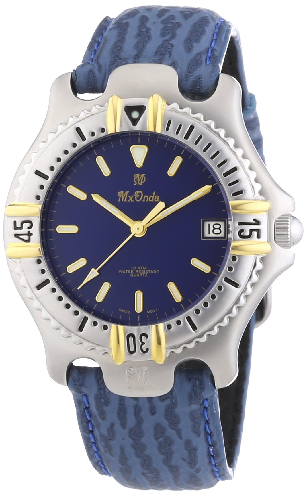 Mx Onda Men's Quartz Watch with Blue Dial Display and Blue Leather Strap 32-6201-99