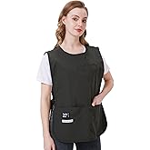 Nanxson Waterproof Cobbler Apron for Women with Pockets Barber Smock Buckle Design Hair Stylist Apron for Kitchen Garden Men