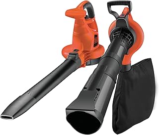 Black+Decker Laubsauger und Bläser GW3030 mit Häcksler, 50l Fangsack und Zweithandgriff – Variable Blasgeschwindigkeit bis 418km/h – 14 m³/Min Saugleistung – Rückenschonende Benutzung
