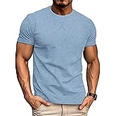 LOGEEYAR Men's Athletic Washed T-Shirts Basic Crew Neck Tees Tops Causal Distressed Cotton T Shirts for Men