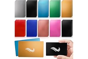 YOUEON 200 Pcs Metal Business Card Blanks for Laser Engraving 86 x 54 x 0.2 mm, 10 Colors Aluminum Sheet Engraving Blanks, Mu