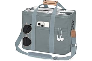 VOFANK Large Canvas Tote Bag for Women Zipper Multi Pockets Work Bag Crossbody Tote Shoulder Travel Handbag with Compartments