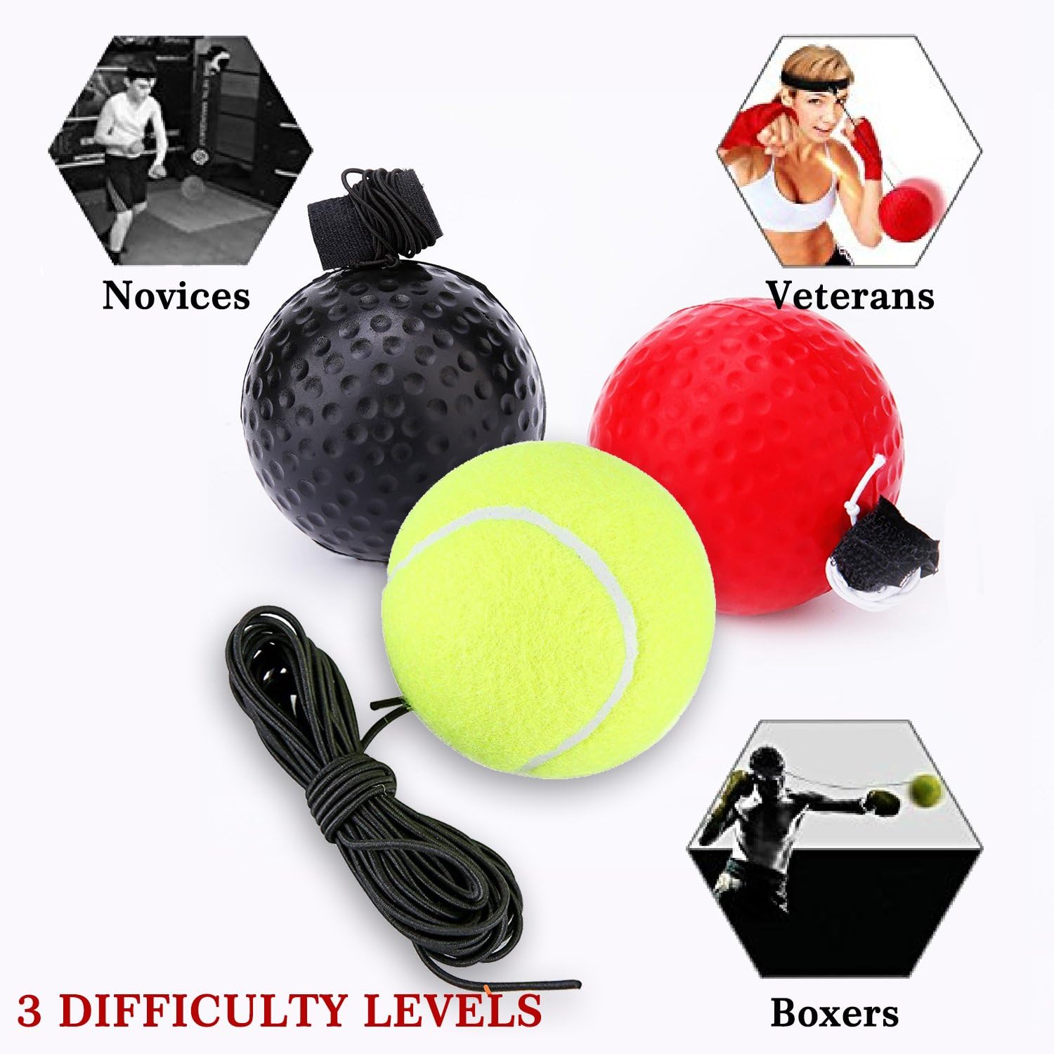 Boxing Fight Ball Reflex for Improving Speed Reactions and Hand Eye Coordination，Boxing Punch Equipment for Boxing, MMA and Other Combat Sports Training and Fitness (1) : Sports & Outdoors