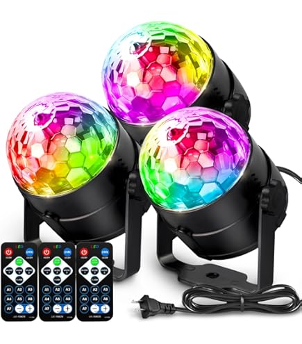 2 Pack Disco Ball Light Disco Ball Diffuser Colorful Rotating Magic Ball Lamp Bulb Rotating Stage Plug Rotating Stage Lights E27 Sockets Led Dj Strob