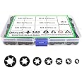 Hincell 320 Pieces 7 Sizes Push Nuts Assortment,Internal Tooth Star Lock Washers,Quick Speed Locking Washers, Push Nuts, Speed Clips Retaining Clips Fasteners Assortment Kit