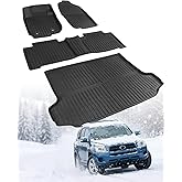 Floor Mats Cargo Liner for Toyota RAV4 2012-2006 (5 Seats Only) All Weather Carpet for RAV-4 2006 2007 2008 2009 2010 2011 2012 TPE Rubber Car Mats & Trunk Mat Accessories Full Set