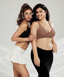 OEAK Womens Deep V Bras Wireless Comfortable Bra
