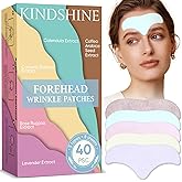 kindshine 40PCS Forehead Wrinkle Patches, Forehead Face Masks, Anti Wrinkle Facial Patches with Hyaluronic Acid & Collagen, Overnight Forehead Patches for Wrinkles Smoothing