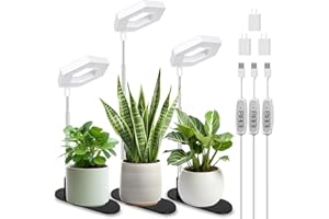FOXGARDEN® Plant Light, 126LEDs Grow Light for Indoor Plants, Full Spectrum Desk Growing Lamp with Detachable Base, Height Adjustable 7.8"-26" with Auto Timer 4H/8H/12H, 4 Dimmable Brightness, 3 Pack