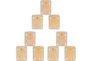 Mucalam 9Pcs Guitar Neck Shims, Solid Maple Wood Guitar Neck Shim Protection 0.25, 0.5 and 1 Degree Guitar Neck Plate Tool