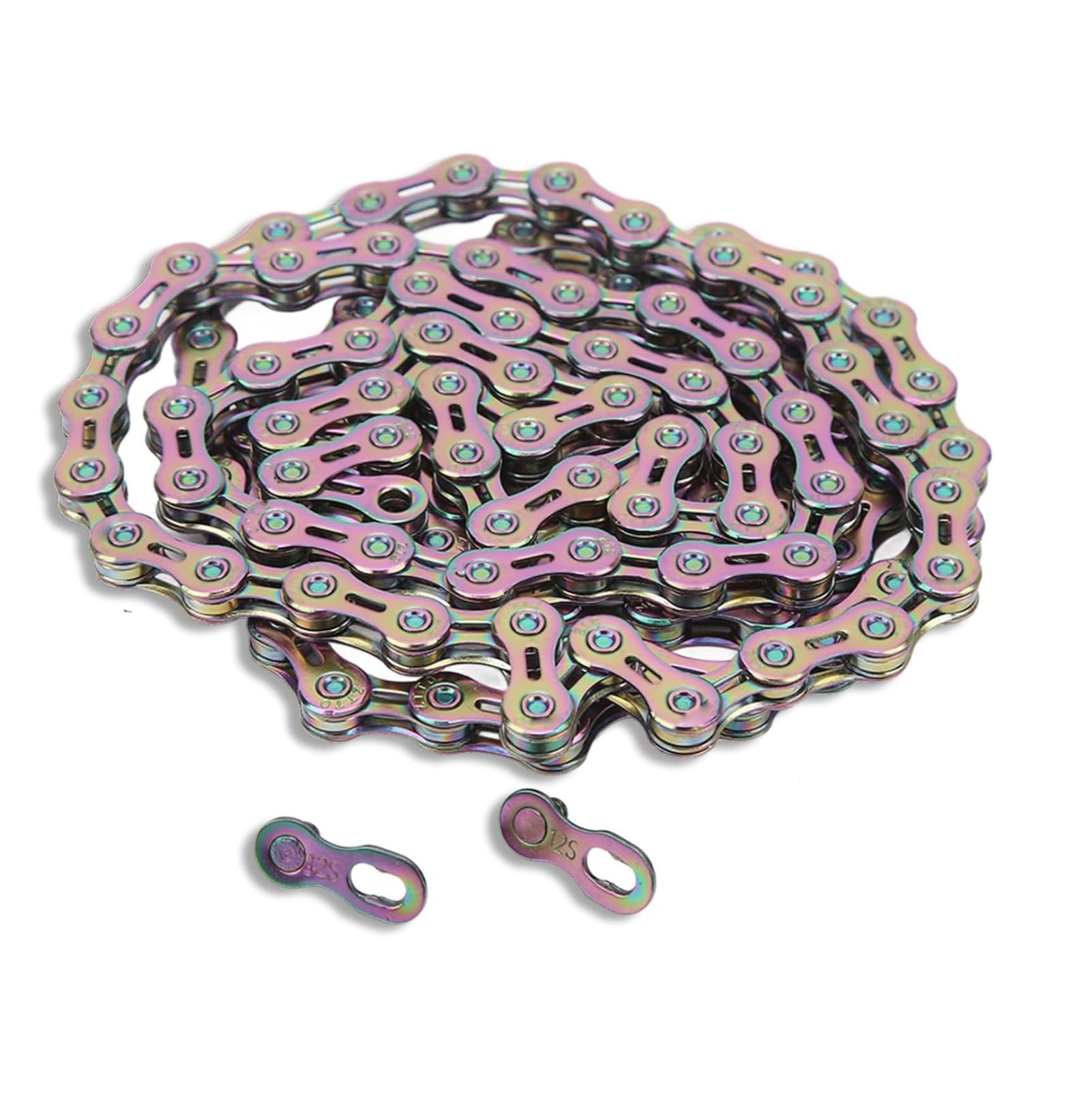 HERCHR Bike Chain Kit, 12 Speed Bike Chain Mountain Bike Chains Half Hollowed Alloy Steel Bike Chain with Chain Connector Cycling Riding Road Bike Chain Bike Mechanic Repair Kit (Colorful)