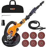 Drywall Sander with Carrying Bag by Maxxt-tech Canada; 6pcs 9" Sanding Disc; Telescopic; Infinitely Variable Speed; 13FT Dust