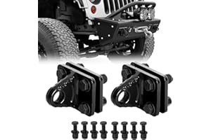 BESTZHEYU D-Ring Shackles Mount Fit for Bumper, Bucket, Car and Truck, 2 Pack 5 TON Bolt On Clevis Mount Bumper Shackle Bracket with Backer Plate Black