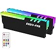 EZDIY-FAB ARGB Memory RAM Cooler DDR Heatsink with Controller for DIY PC Game MOD DDR3 DDR4 (Compatible with ASUS Aura Sync,GIGABYTE RGB Fusion and MSI Mystic Light Sync)-Black-2 Pack