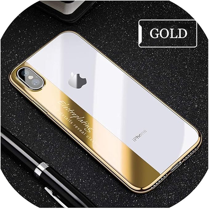 Amazon サムスンギャラクシーs9 S8プラス注8のiphone X Xs 8 7 6 6s透明バックカバー用メッキソフトtpu光沢のある電話 ケース For Iphone Xs Max Gold 家電 カメラ オンライン通販