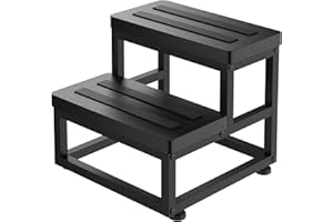 FYGUES Step Stools for Adults Kids, Heavy Duty Stepping Stools Wooden Bed Step Stools for High Beds, Non-Slip 2 Bedside Foot Stool with 500 Lbs Capacity for Bedroom Kitchen Bathroom Outside, Easy Assembly