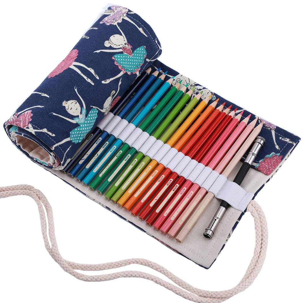 Amoyie Handmade Pencil Wrap Durable Gel Pen Storage Bag, Dance Girl 72