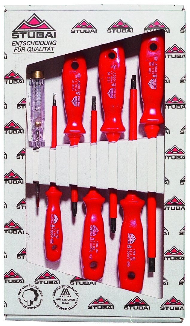 Stubai 178007 ÖVE/VDE-Isolated Screwdriver Set, Multi-Colour