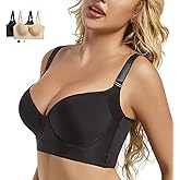 Reairtal Push Up Bra for Women - Uplift Sculpting T-Shirt Bra with Full Back Coverage and Back Fat Smoothing