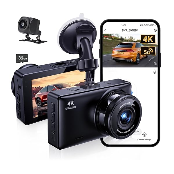 DASH CAM FRONT AND REAR, 2.5K+1080P DUAL DASH CAMERA FOR CARS, 3’’ DISPLAY MINI CAR CAMERA, G-SENSOR DASHCAM, NIGHT VISION, 24H PARKING MODE, LOOP RECORDING, 170°WIDE ANGLE, 32GB CARD INCLUDED