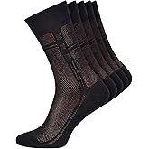 Duna Ultra Thin Breathable Lightweight Cotton Mens Dress Socks (5 pack) - Crew Length Socks size 5-7,7-9,9-11,11-13,13-15