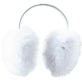 HEIZZI Winter Earmuffs for Women, Fluffy Fox Fur Ear Muffs for Girl Winter Ear Warmer with Adjustable Headband