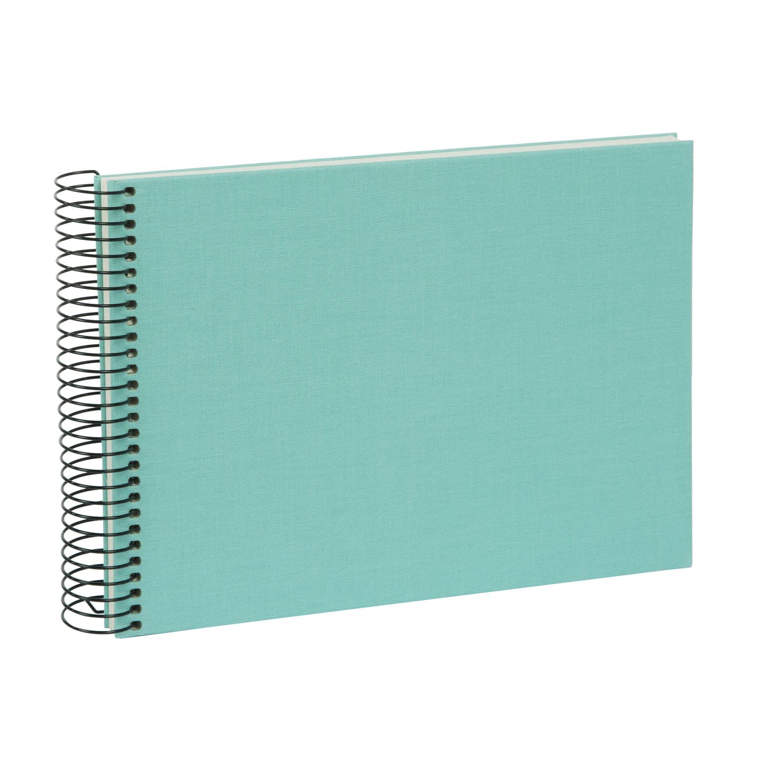 goldbuch Bella Vista Spiral Album, Linen Spiral Bound, Photo Album with 40, Photo Book for Gluing, Photo Album, Aqua (White Pages), 24 x 17 x 2.8 cm