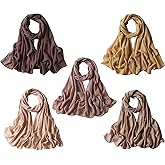 NOOR Chiffon Hijab Set for Women - Pack of 5 Lightweight Non-Slip Scarves, Premium Breathable Fabric, Gift-Ready Packaging