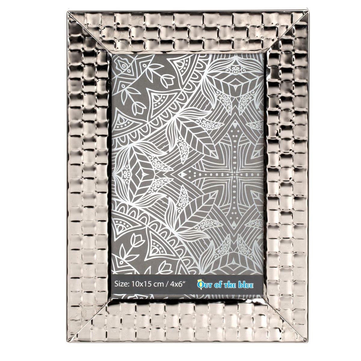 Out of the blue 94/2658 Metal Photo Frame, Silver Square, 10 x 15 cm