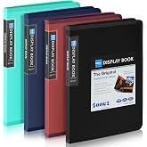Sooez 30-Pocket Binder with Plastic Sleeves 8.5x11,Heavy Duty Art Portfolio | Folder with Clear Sheet Protectors, Display 60 Pages, Presentation Book for Artwork, Document Organizer Binder - 4 Pack