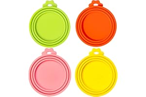 Anyongora Can Covers for Pet Food Cans – 4-Pack Silicone Can Lids for Cats and Dogs, Airtight and Safe for Pets, Dishwasher Safe, Cat Food Lid Set for Home, Travel, or Boarding Use