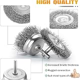 Aongray Wire Brush Drill Attachment Set 8 pcs 1/4 Inch Shank Cup Wheel End view 3