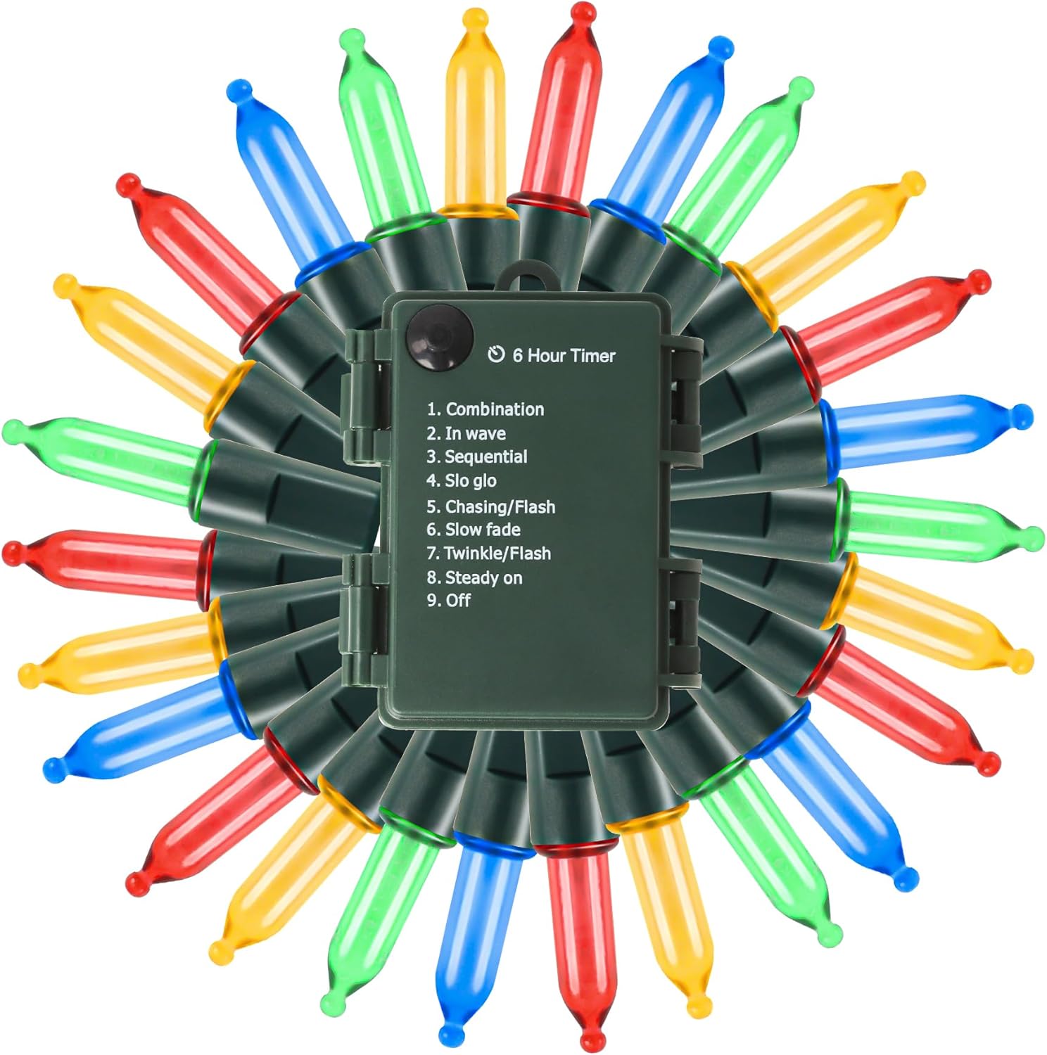 String Lights - Livsoham Battery Operated Christmas Lights, 2 Pack 50 LED 16FT Waterproof Battery Lights, Outdoor Indoor 8 Modes Multi Color Mini Christmas Lights String, Garden Party Wedding Holiday Decoratio